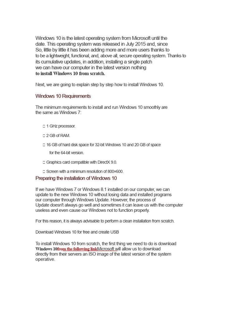 Windows 10 Installation Manual | PDF | Windows 10 | Microsoft Windows