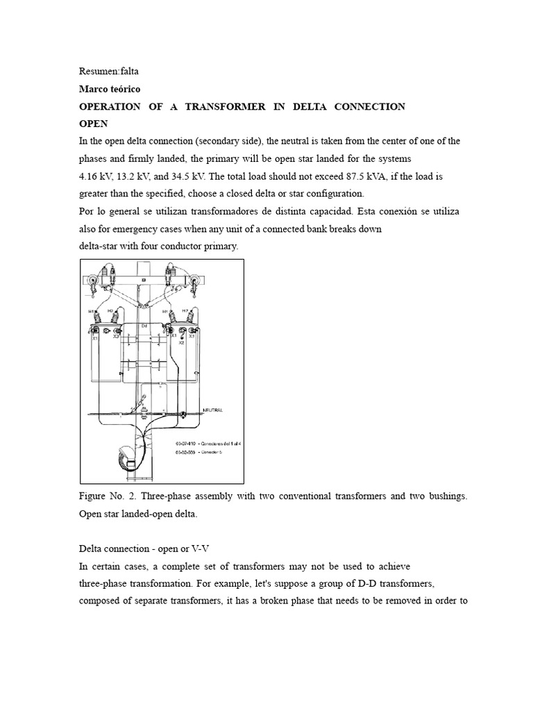 Open Delta Transformer Operation Guide | PDF | Electric Power ...