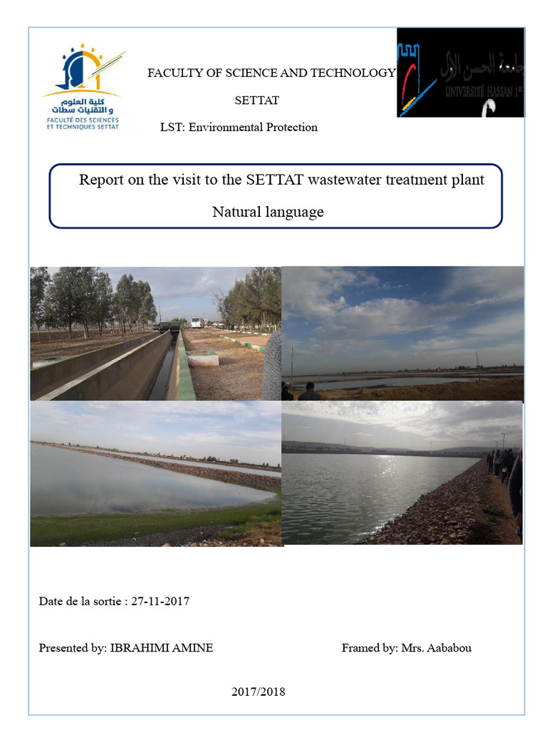 Settat Wastewater Treatment Plant Report | PDF | Sewage Treatment ...