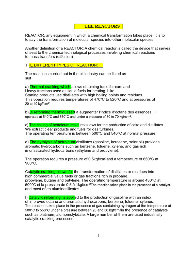 Types and Classifications of Chemical Reactors | PDF | Chemical Reactor ...