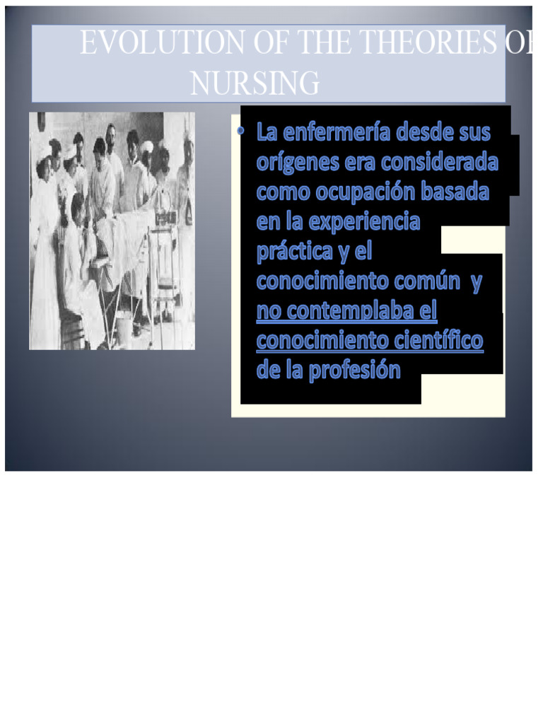 Evolution of Nursing Theories Explained | PDF | Theory | Nursing