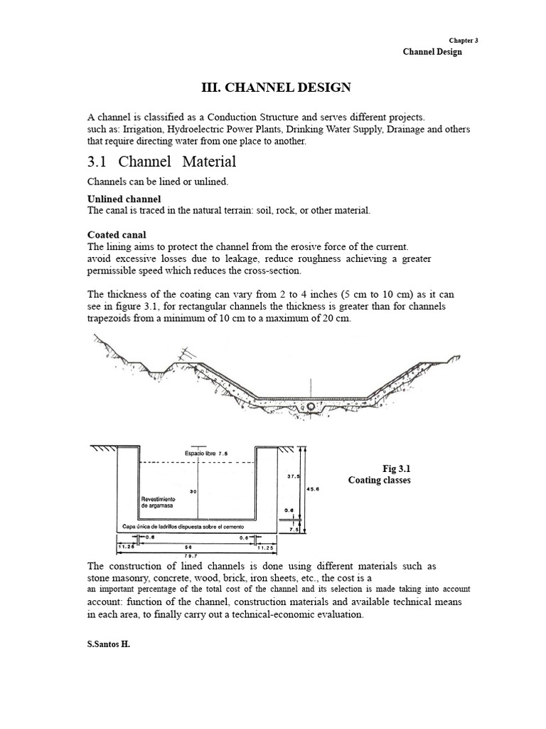 Chapter 3 - Channel Design (1) | PDF | Slope | Gravel