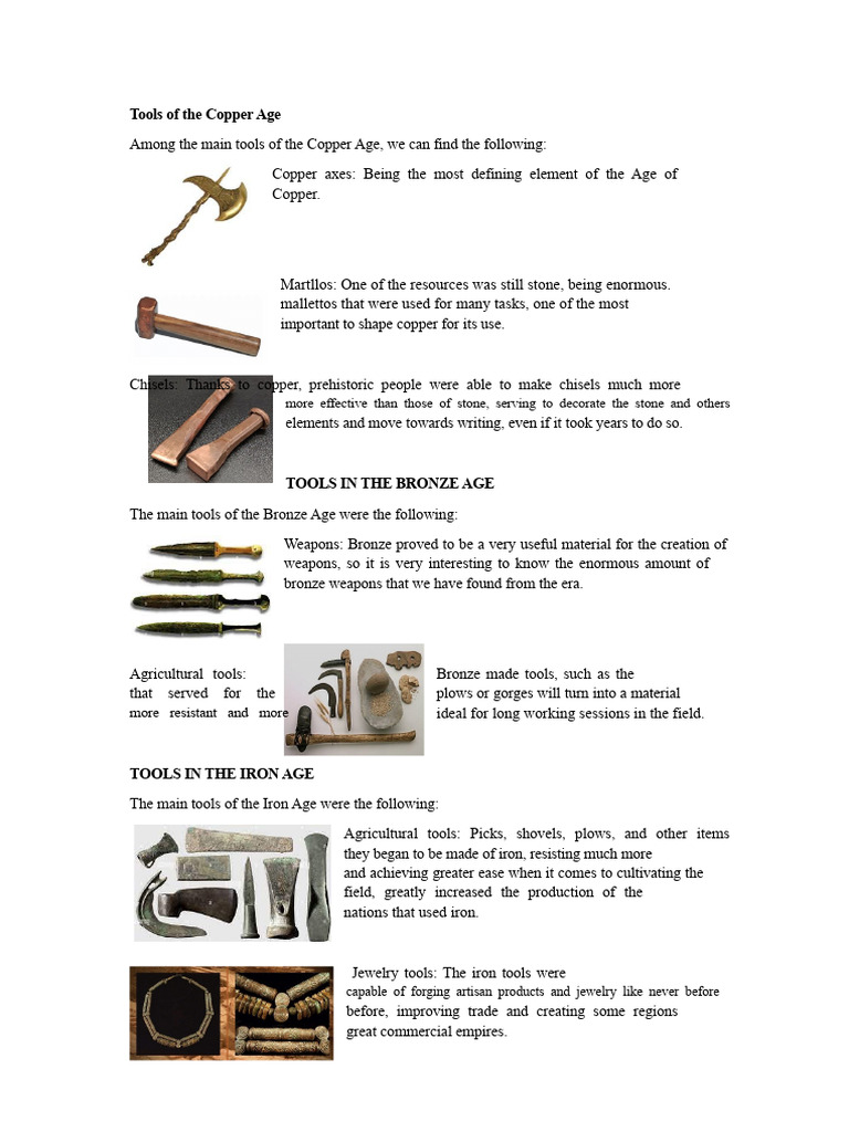 Tools of the Copper, Bronze, and Iron Ages | PDF