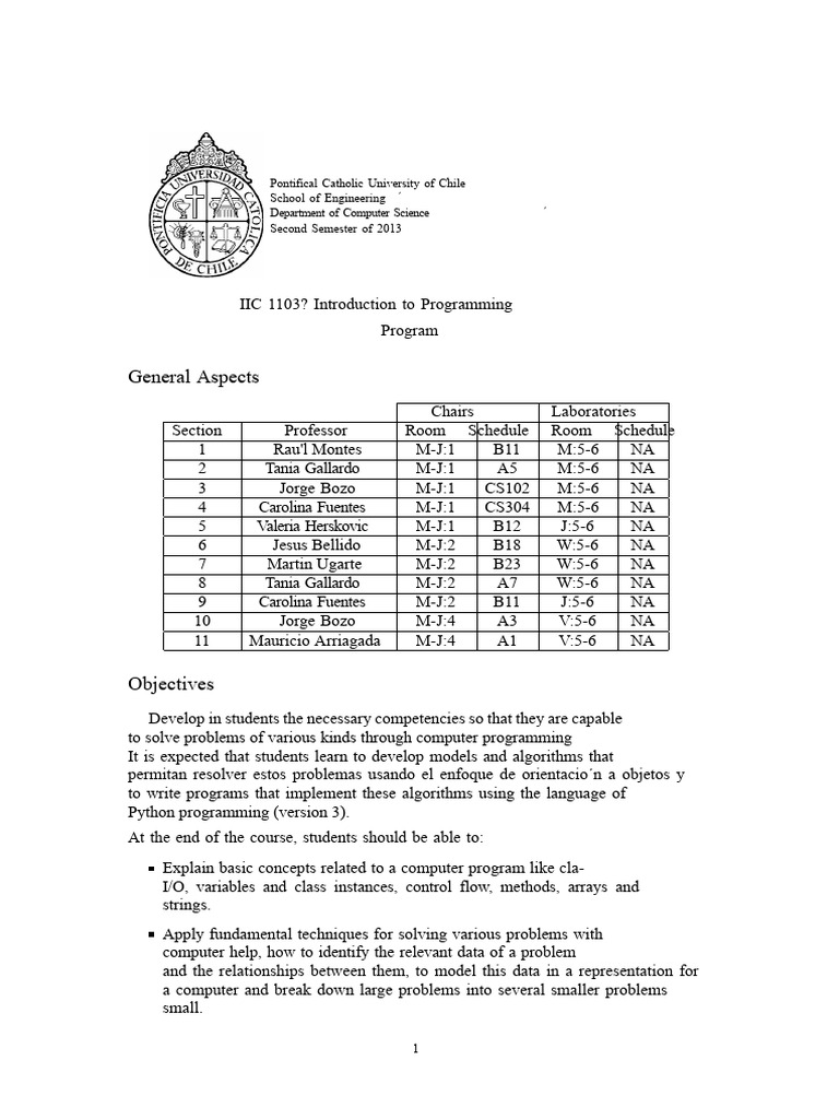 Computer Science Course Overview 2013 | PDF | Computer Programming ...