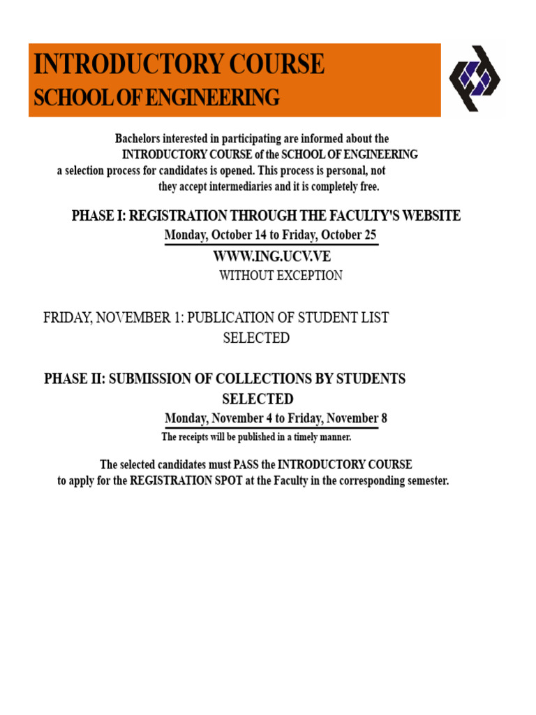 Engineering Introductory Course Registration | PDF