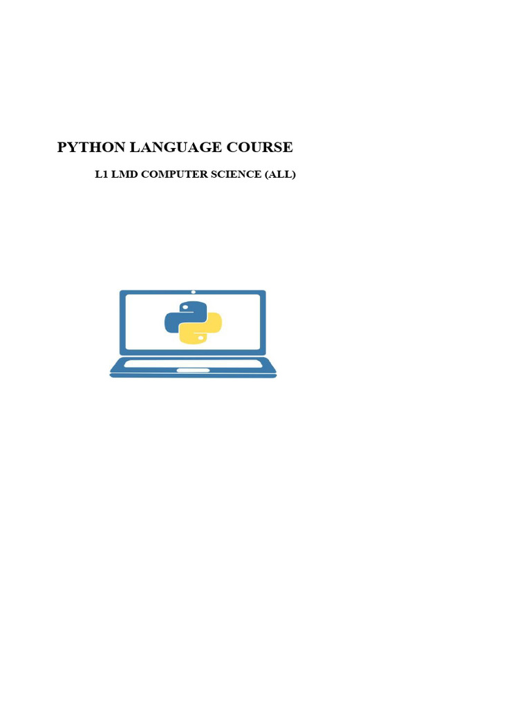 Python course L1 LMD Info (All) 2024 Ok | PDF | Python (Programming ...