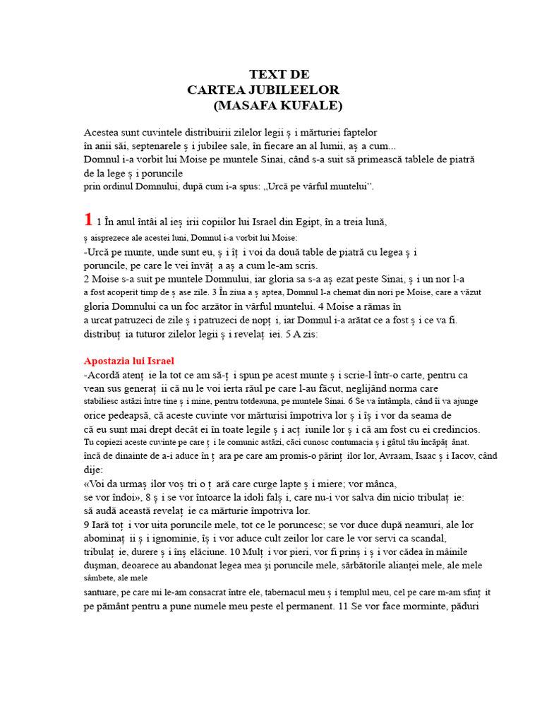 Cartea Jubileelor | PDF