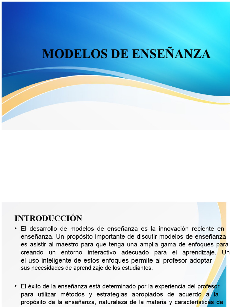 Modelos de Enseñanza: Definición y Funciones | PDF | Enseñando ...