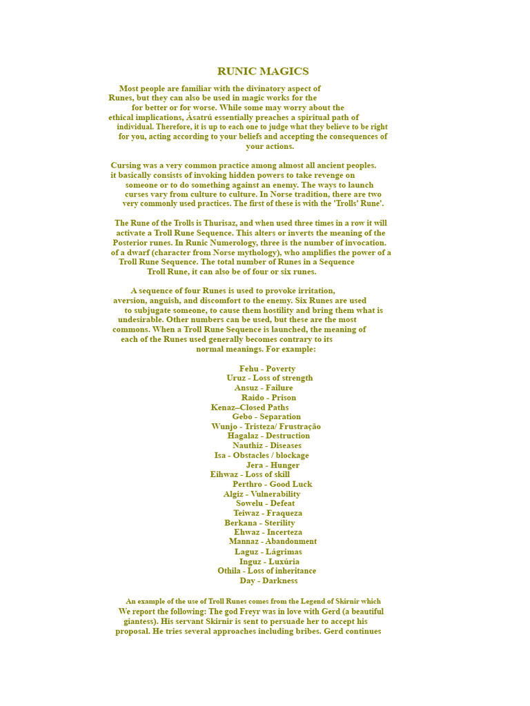 RUNIC MAGIC - Runic Numerology | PDF | Runes | Odin