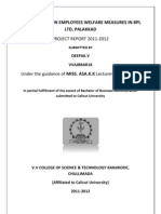 PROJECT REPORT 2011-2012: A Brief Study On Employees Welfare Measures in BPL LTD, Palakkad