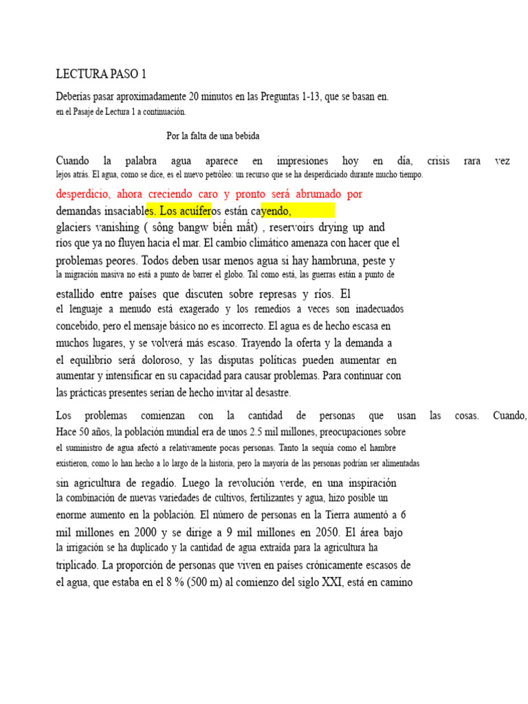 Crisis del Agua: Escasez y Demandas Globales | PDF | Agua | Agricultura