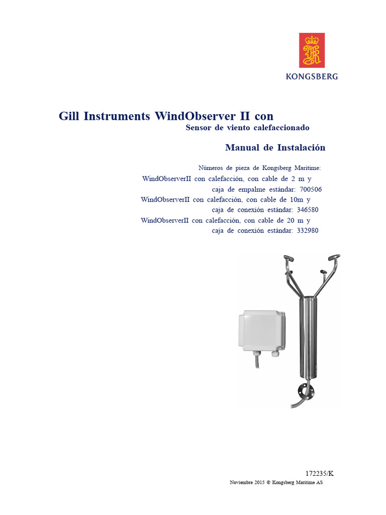 1 Sensor de Viento Gill Con Calefacción Manual de Instalación 172235K ...