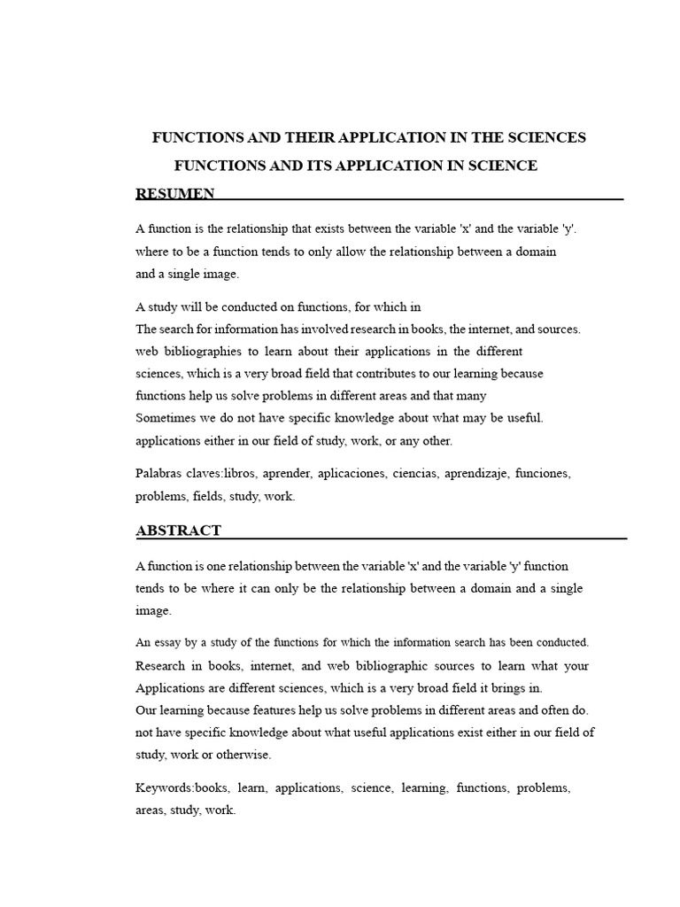 Functions and Their Scientific Applications | PDF | Variable ...