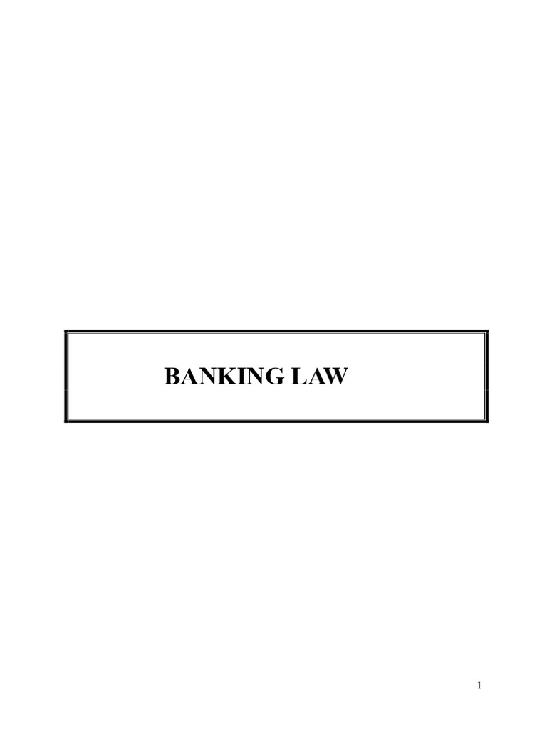 Course - Banking Law | PDF | Banks | Debits And Credits