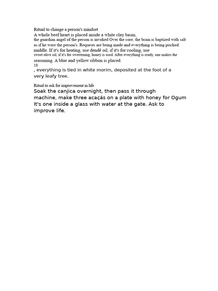 Mindset Change Ritual Instructions | PDF