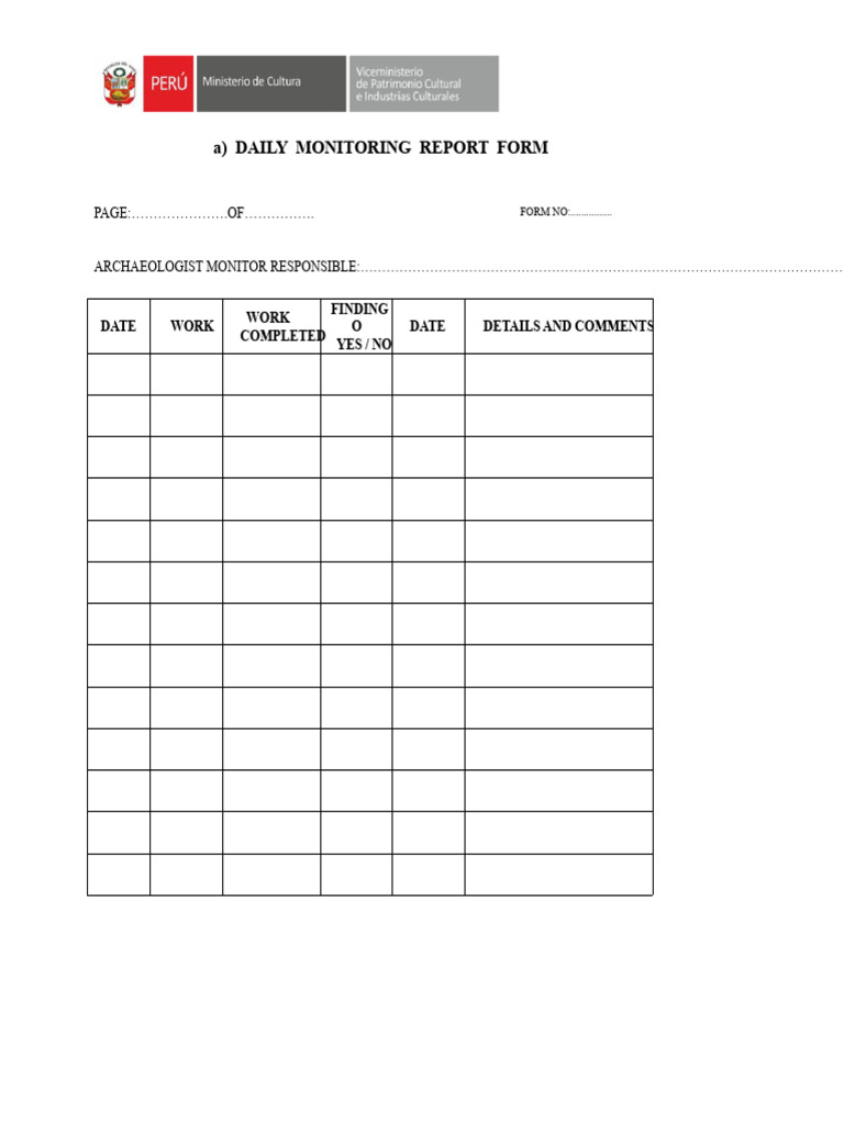 Archaeological Monitoring Report Template | PDF | Geographical ...