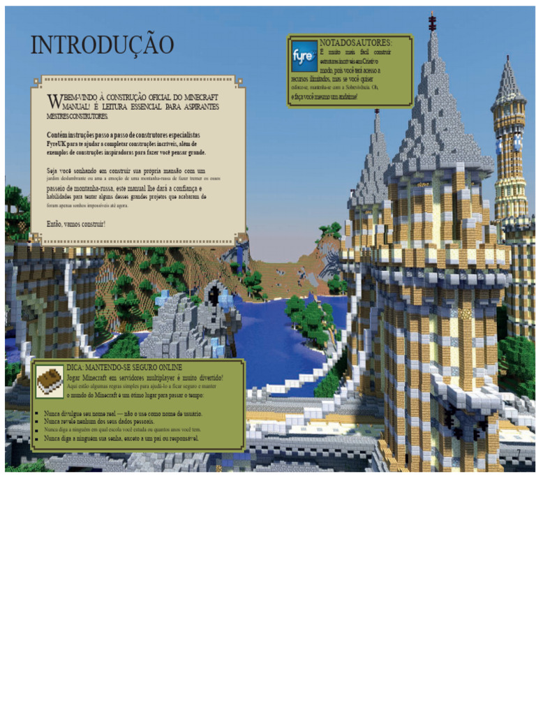 Guia Completo de Construção no Minecraft | PDF | Minecraft | Madeira