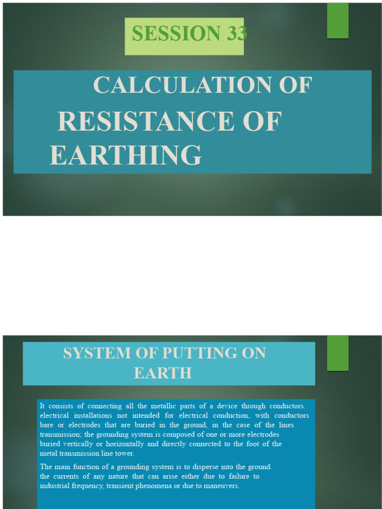 Grounding System Resistance Calculation | PDF | Electric Power ...