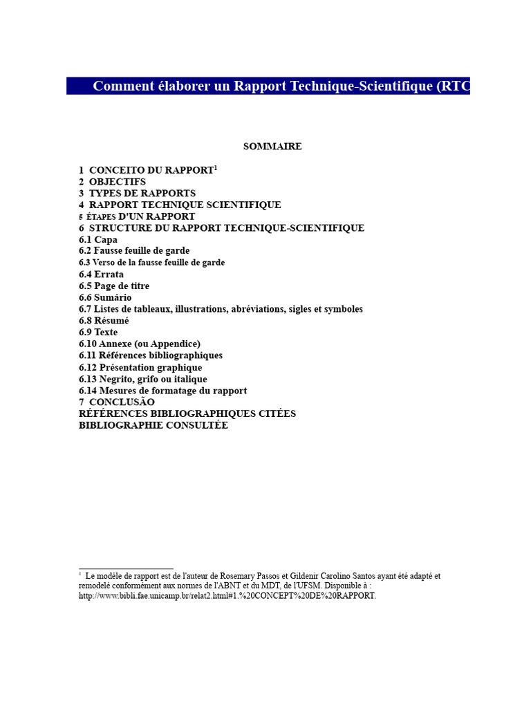 Guide pour rédiger un Rapport Technique | PDF | Édition | Communication ...