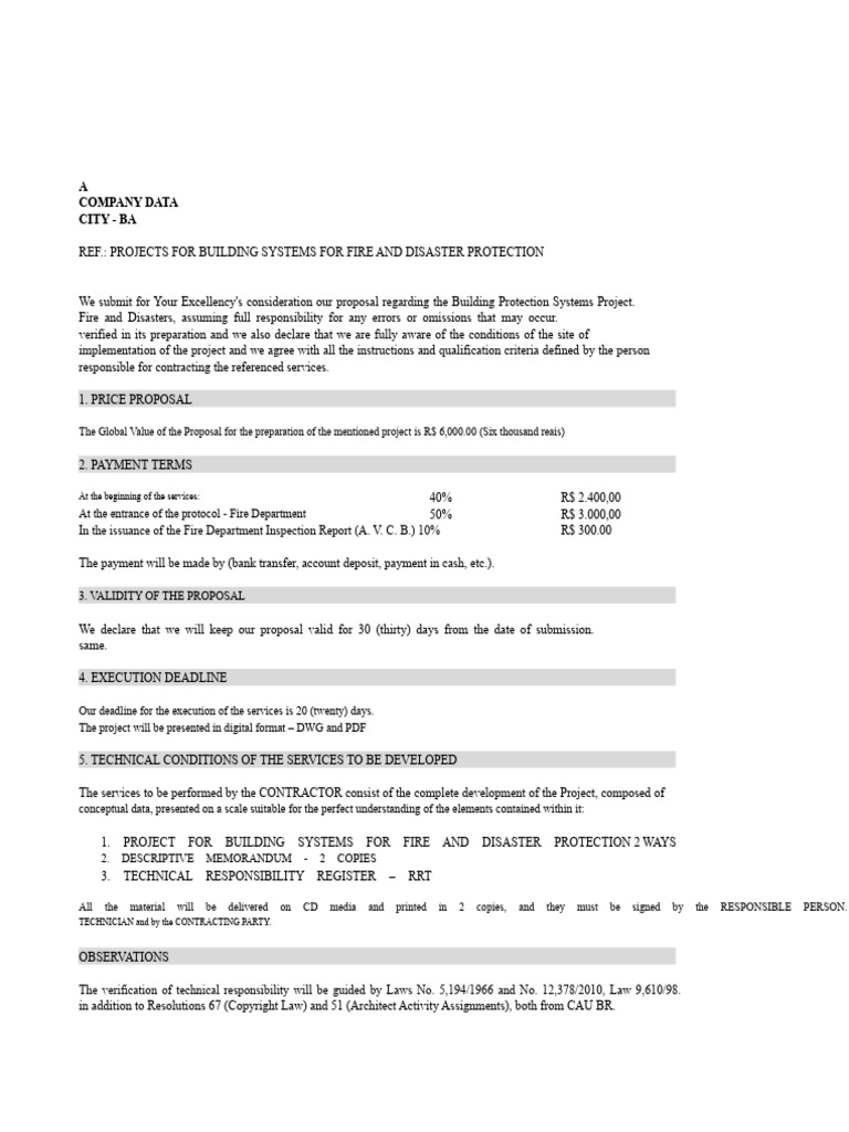 Fire Protection Systems Proposal | PDF