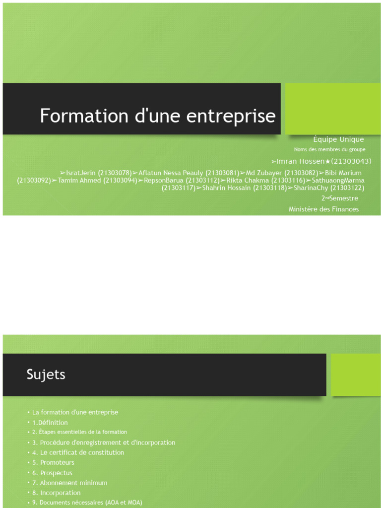 Guide complet sur la formation d'entreprise | PDF | Investir ...