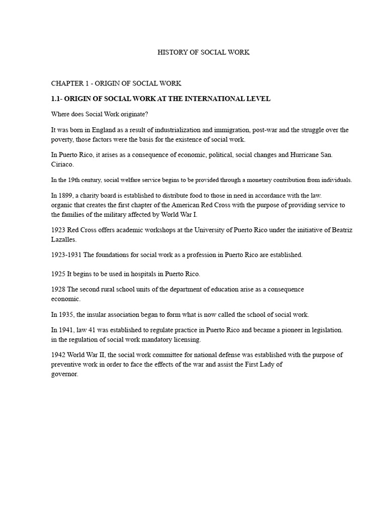Origins and History of Social Work | PDF | Social Work | Methodology