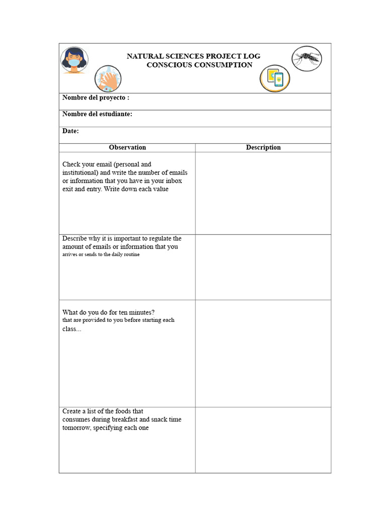 Natural Sciences Project Log - P2.1 | PDF
