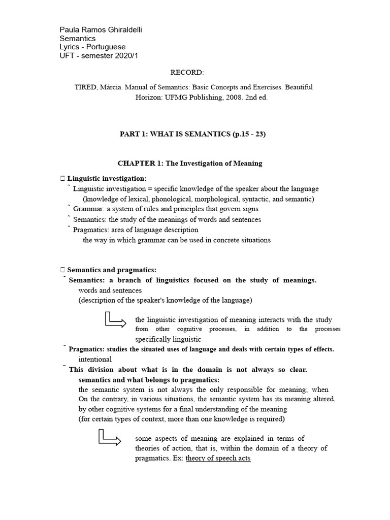 Understanding Semantics and Meaning | PDF | Semantics | Language Mechanics