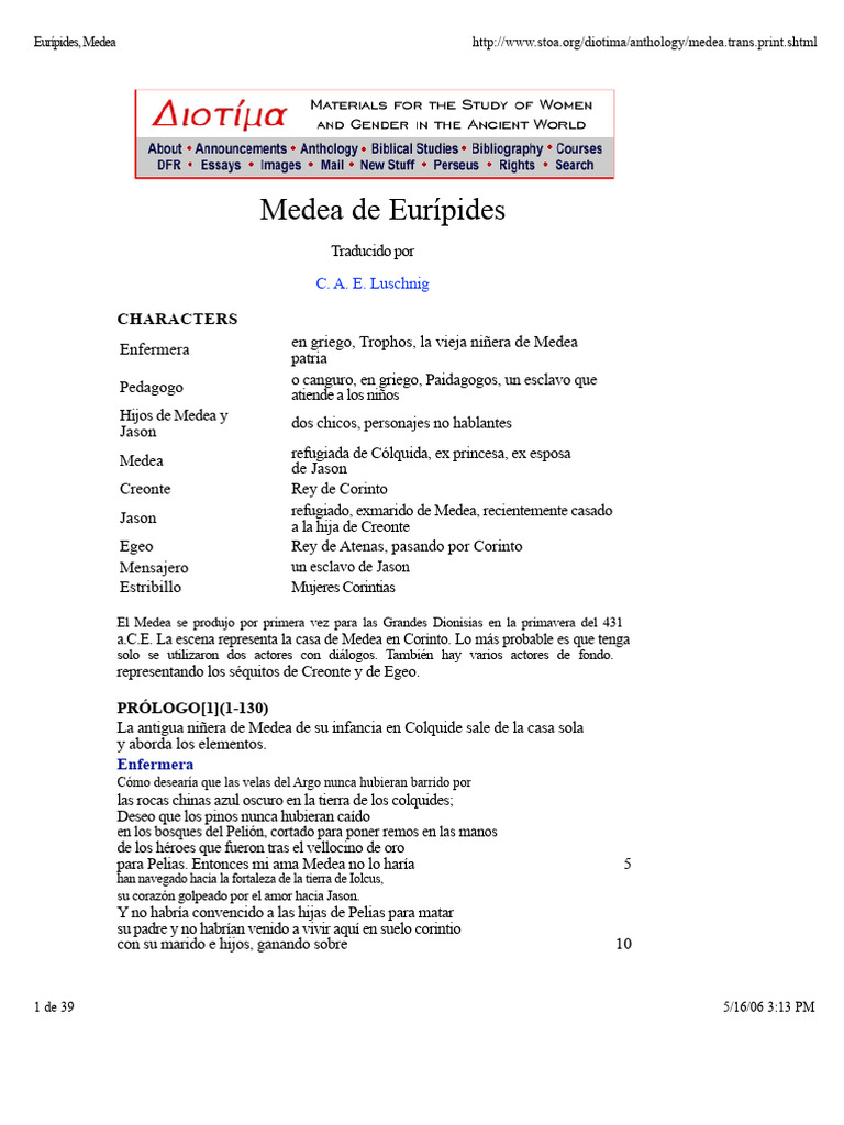 Medea de Eurípides: Tragedia y Desamor | PDF | Jason