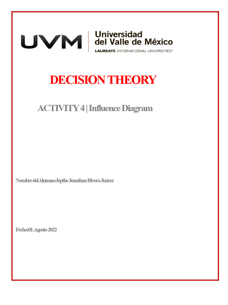 Influence Diagrams in Decision Theory | PDF