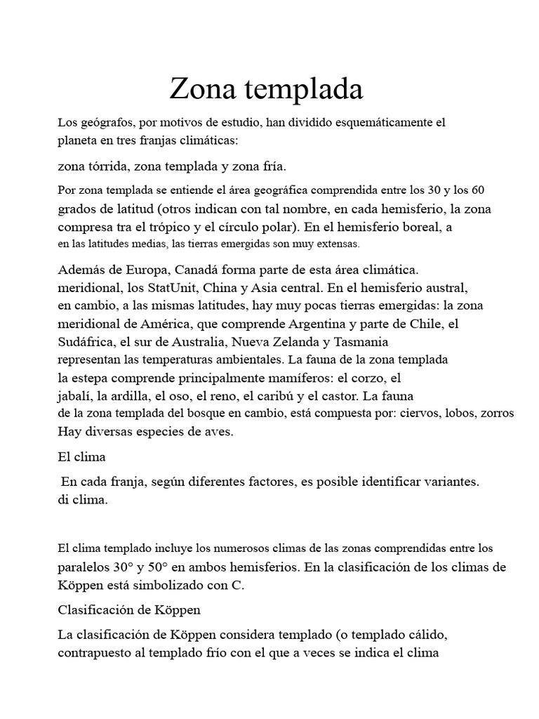 Climas y paisajes de la zona templada | PDF | Clima templado | Clima