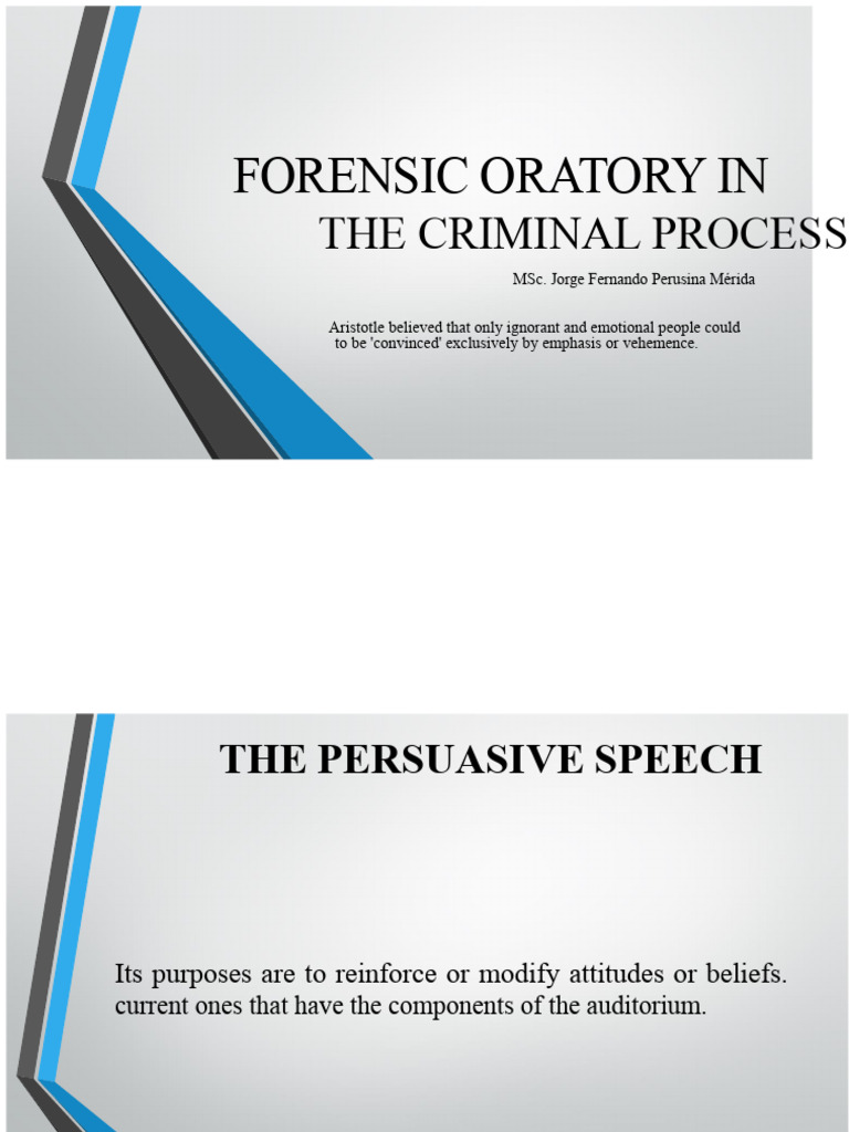 Forensic Oratory in Criminal Trials | PDF | Public Speaking | Rhetoric