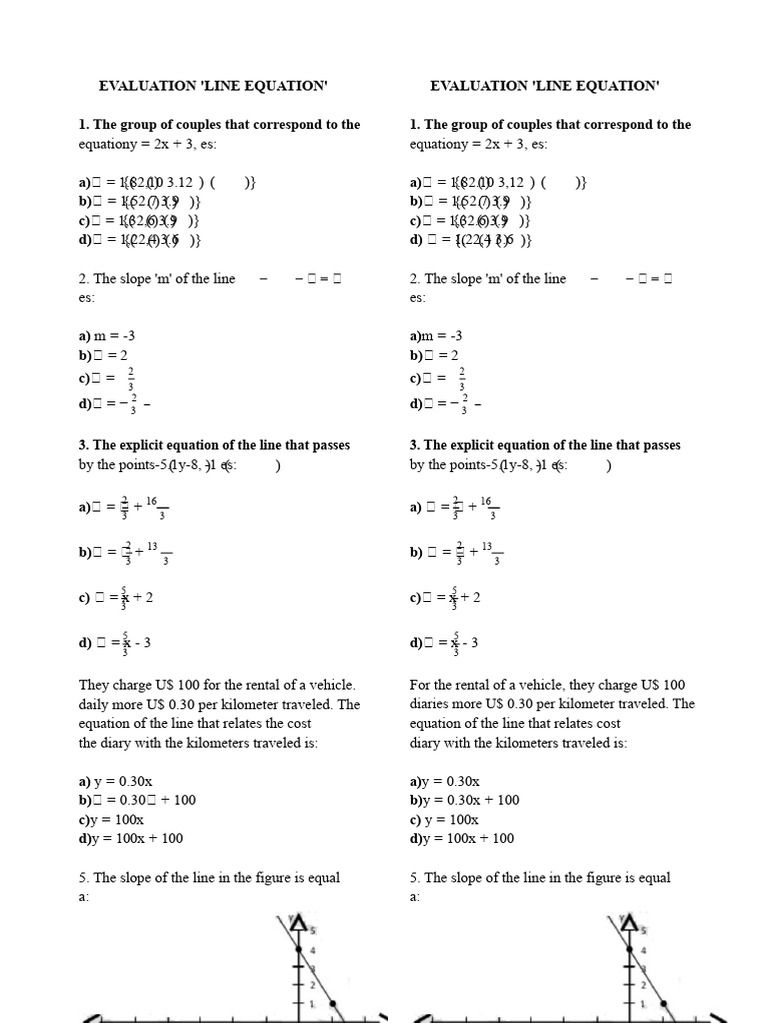 Line Equation Evaluation and Analysis | PDF | Equations | Mathematical ...