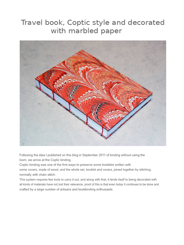 Coptic Binding Tutorial for Travel Books | PDF | Bookbinding | Surgical ...