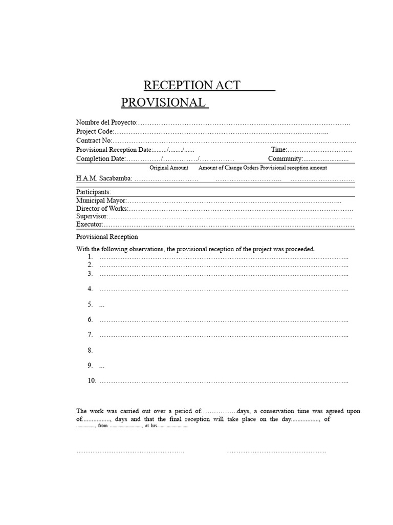 Provisional Receipt Act | PDF