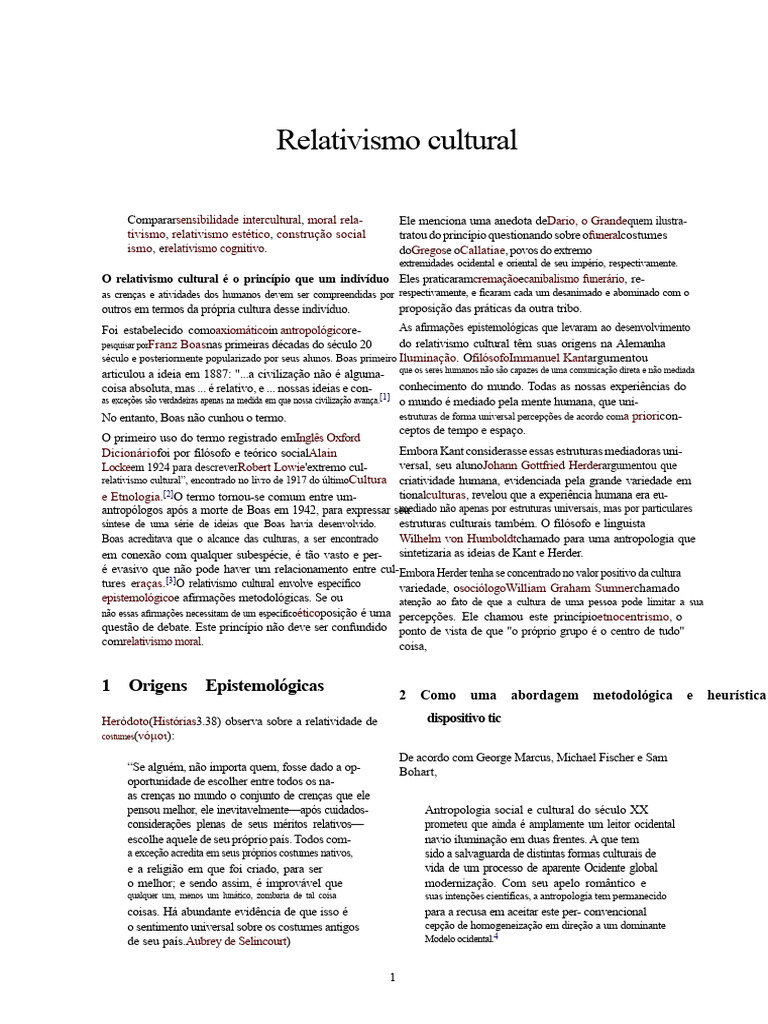 Entendendo o Relativismo Cultural | PDF | Relativismo | Antropologia