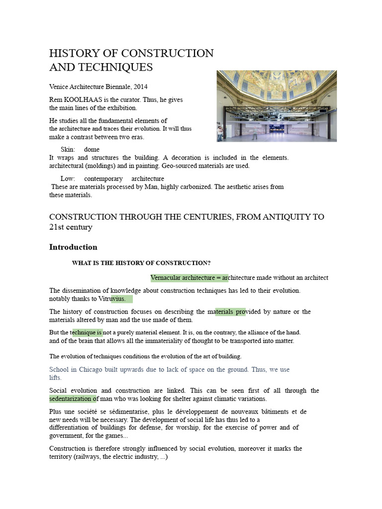 Evolution of Construction Techniques | PDF | Vault (Architecture) | Dome