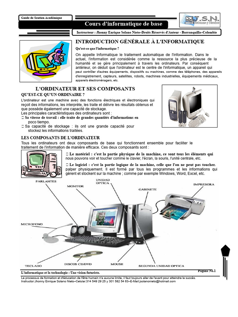 Guide d'Introduction à l'Informatique | PDF | Microsoft Windows ...
