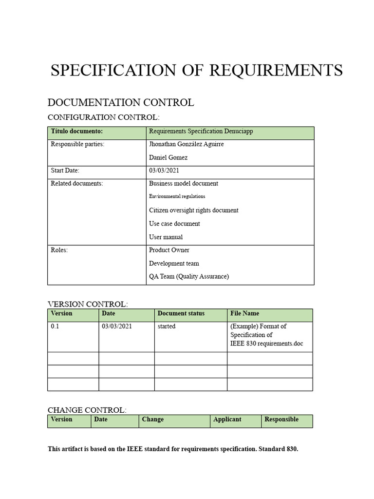 Requirements Specification for Denunciapp | PDF | Databases ...