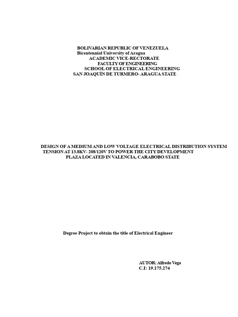 -Final Thesis Electrical Engineering Distribution City Plaza | PDF ...