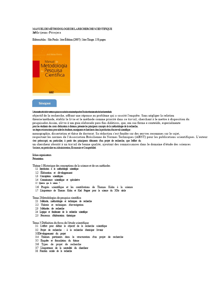 Guide de méthodologie de recherche scientifique | PDF | Science ...