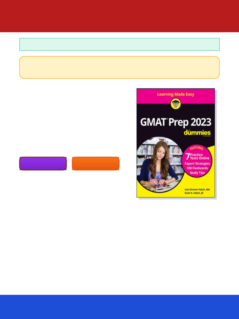 GMAT Prep 2023 For Dummies With Online Practice Scott A. Hatch & Scott ...