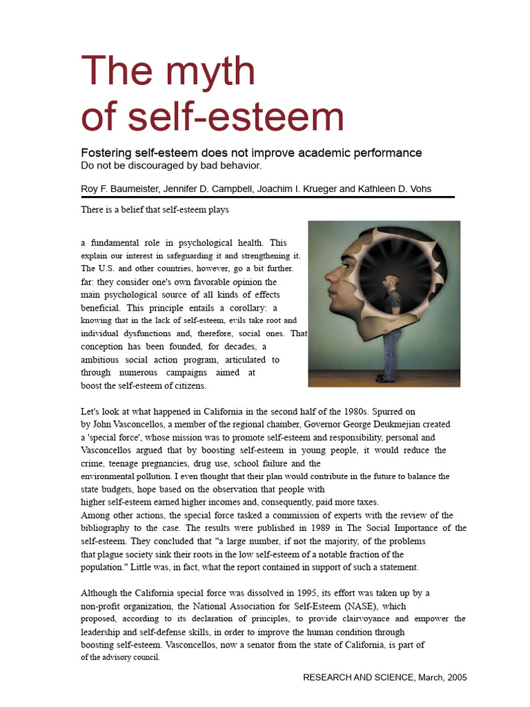 Self-Esteem's Impact on Performance | PDF | Self Esteem | Happiness
