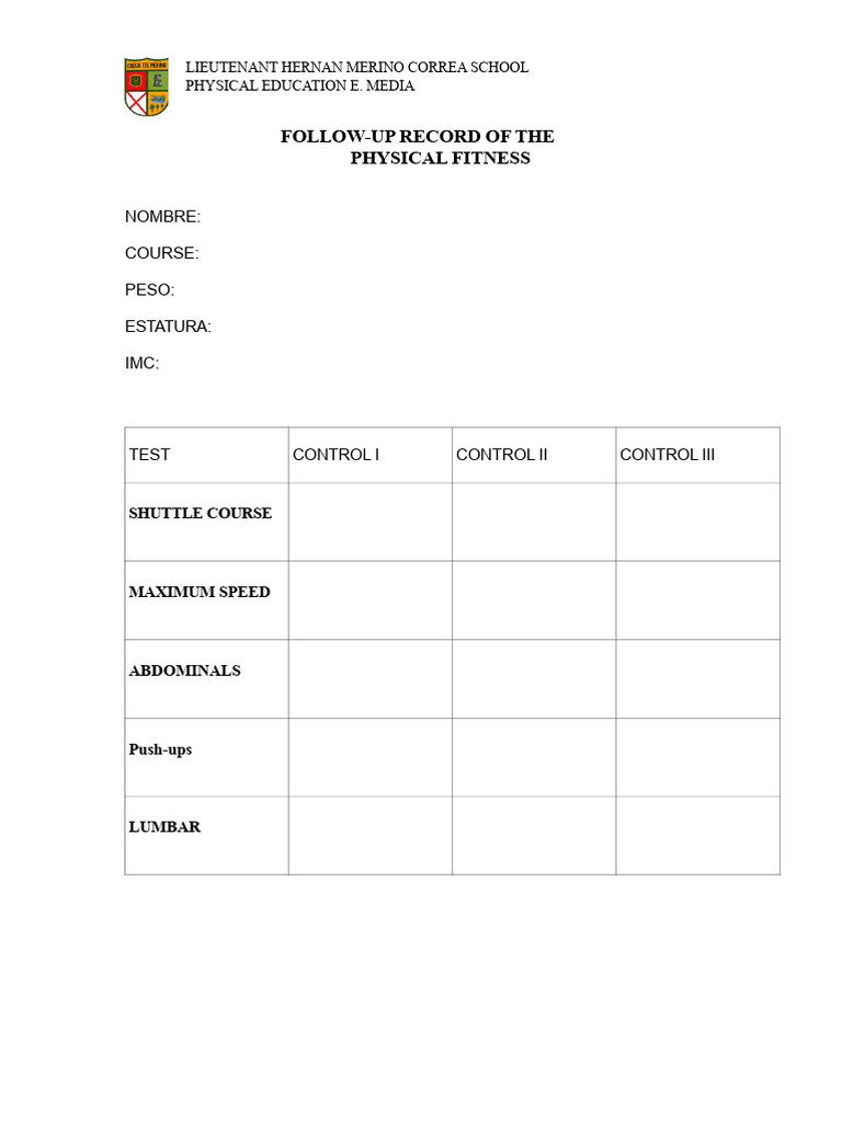 Physical Fitness Follow-Up Record | PDF