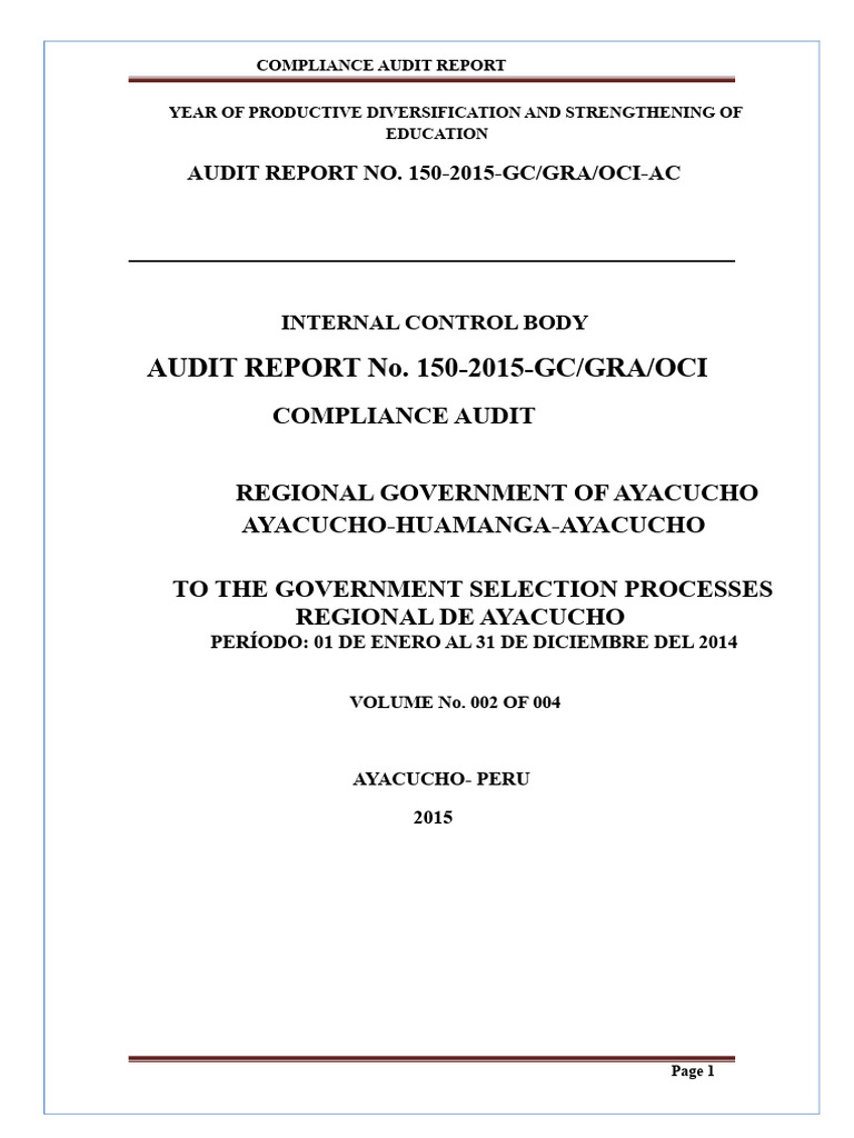Compliance Audit Report | PDF | Audit | Regulatory Compliance