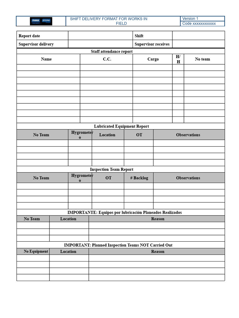 Field Service Equipment Delivery Report | PDF