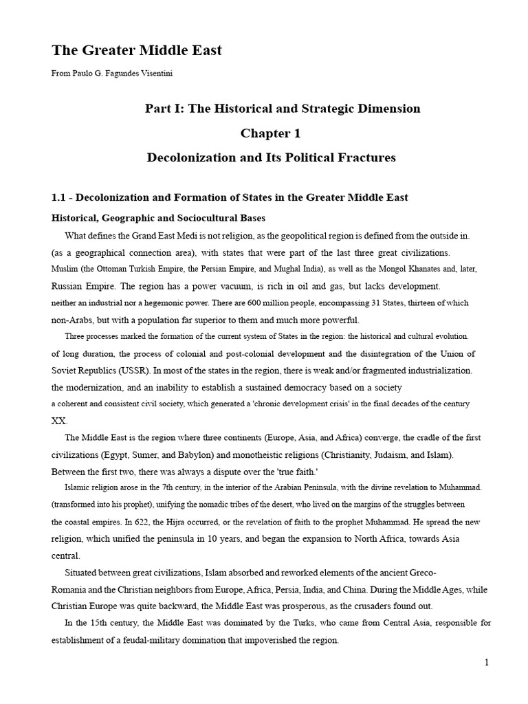 Historical Dynamics of the Greater Middle East | PDF | Israel | World ...