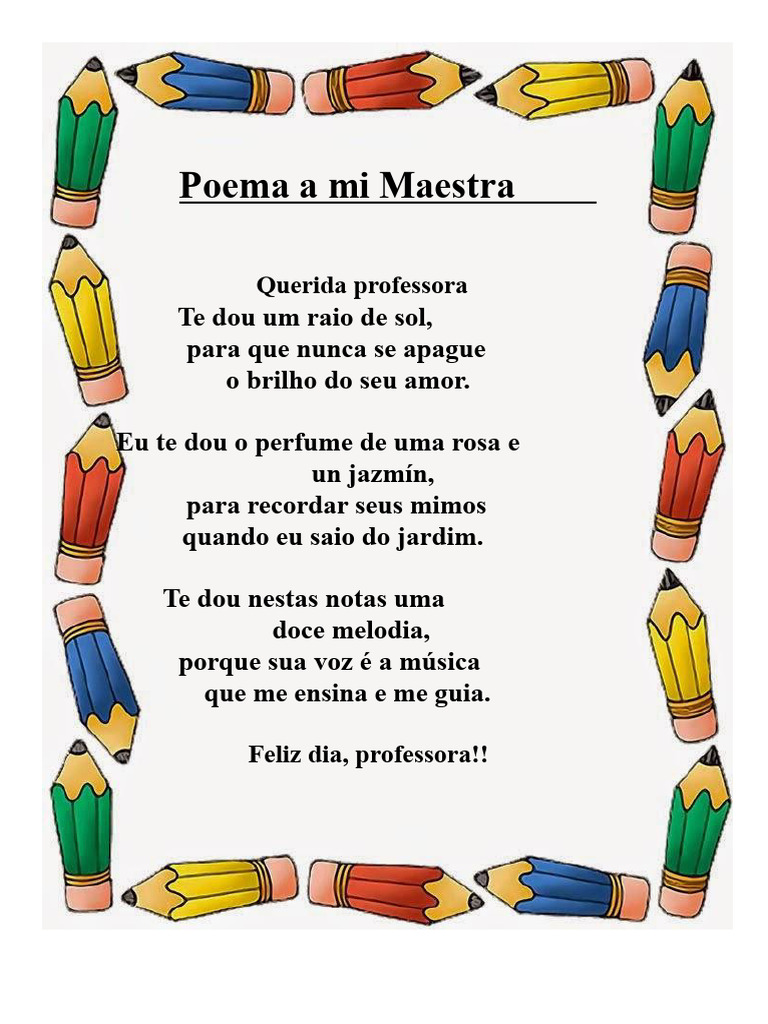 Poema em homenagem à professora | PDF