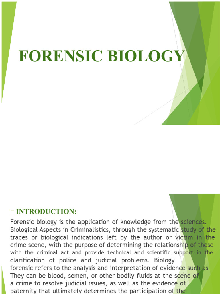 Forensic Biology: Evidence Analysis Guide | PDF | Forensic Science ...