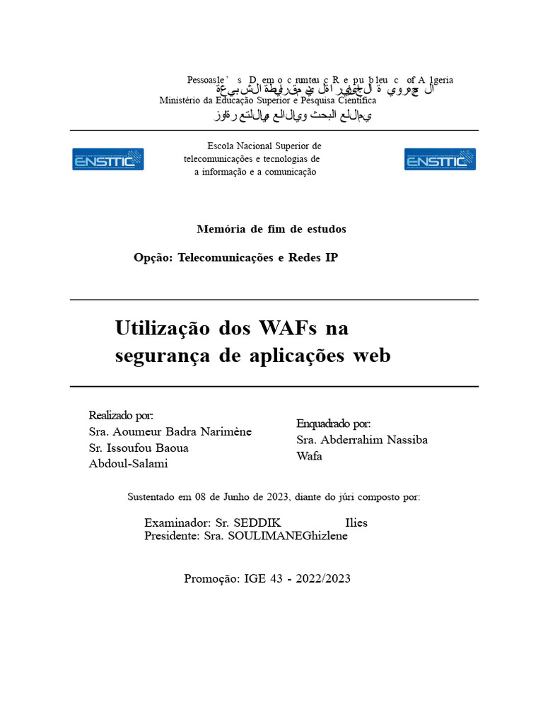 Segurança em Aplicações Web com WAFs | PDF | Firewall (informática ...